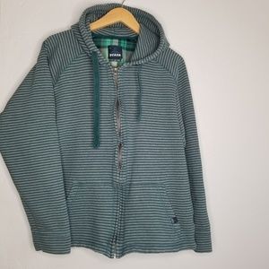 Prana Mens Zip Up Hoodie Kennet Striped XL